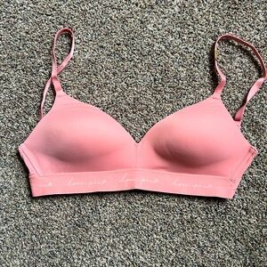 Victoria’s Secret PINK Wireless Wear Everywhere Orange Bra 32DD NWT